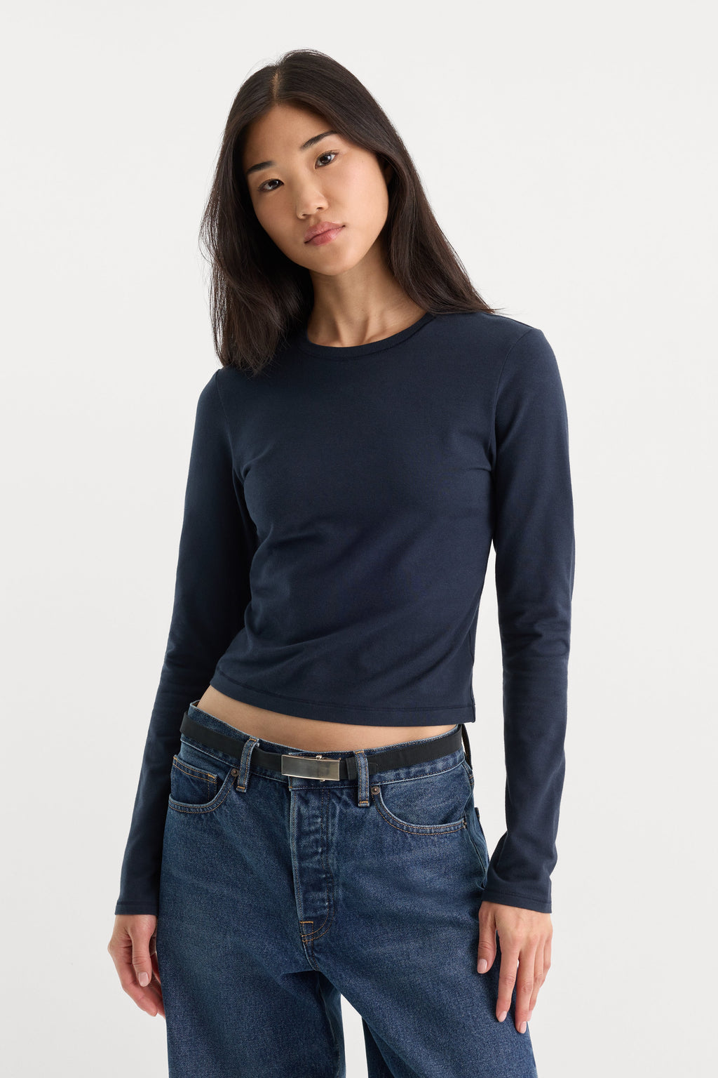 THE LONG SLEEVE BABY TEE NEW NAVY
