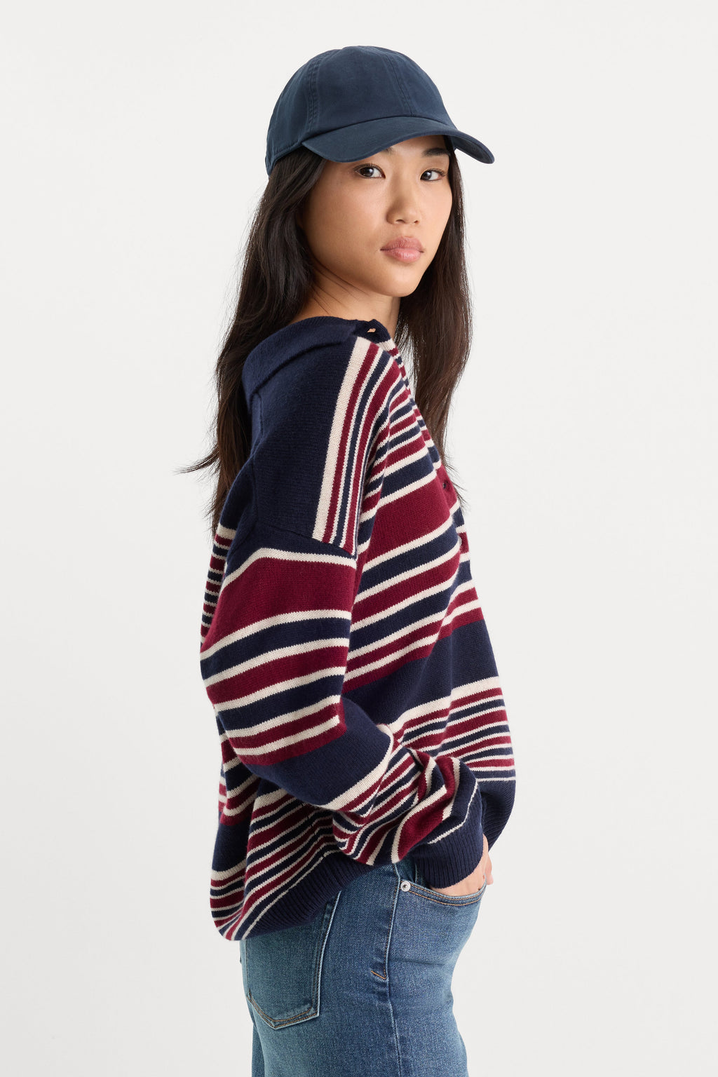 THE OVERSIZED RUGBY SWEATER MULTI STRIPE