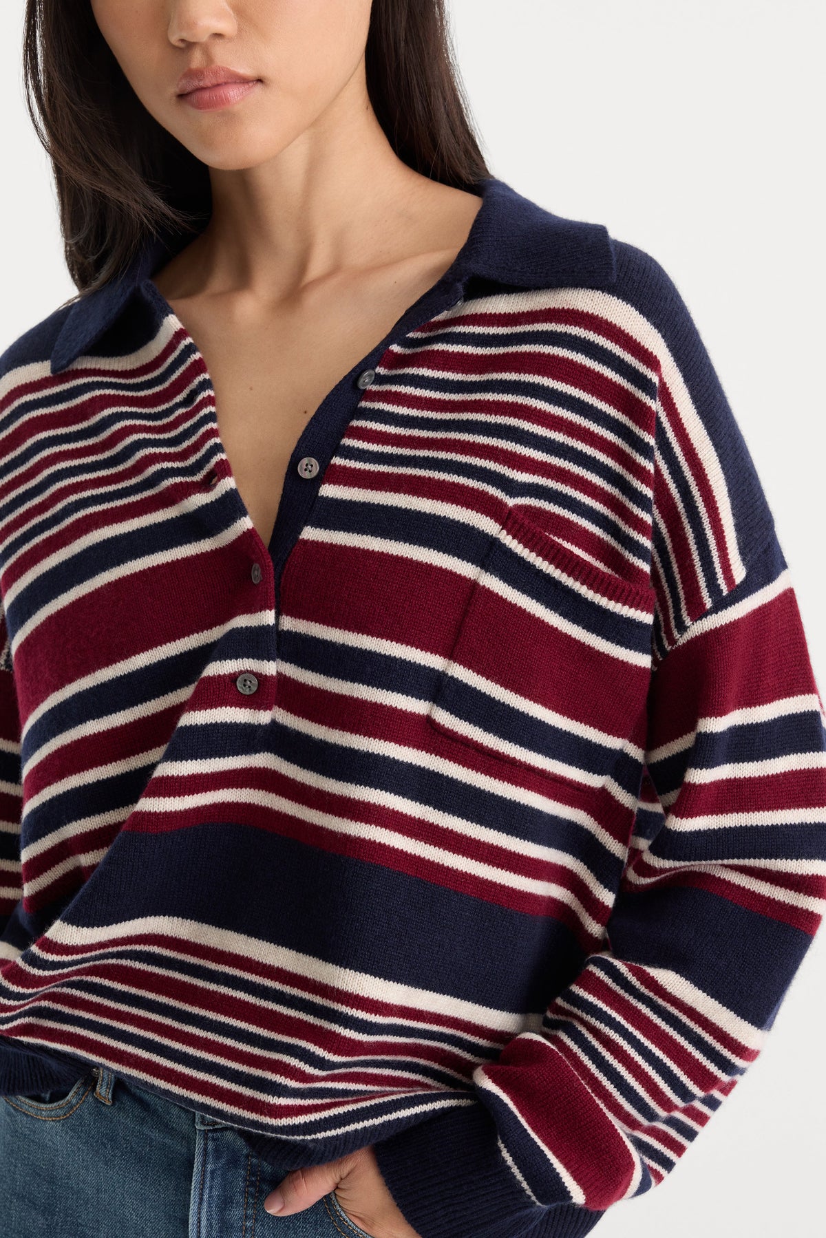 THE OVERSIZED RUGBY SWEATER MULTI STRIPE
