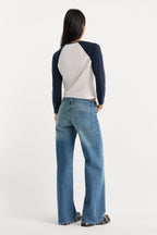 VINTAGE LOW LOOSE JEANS TROUBLED WATER