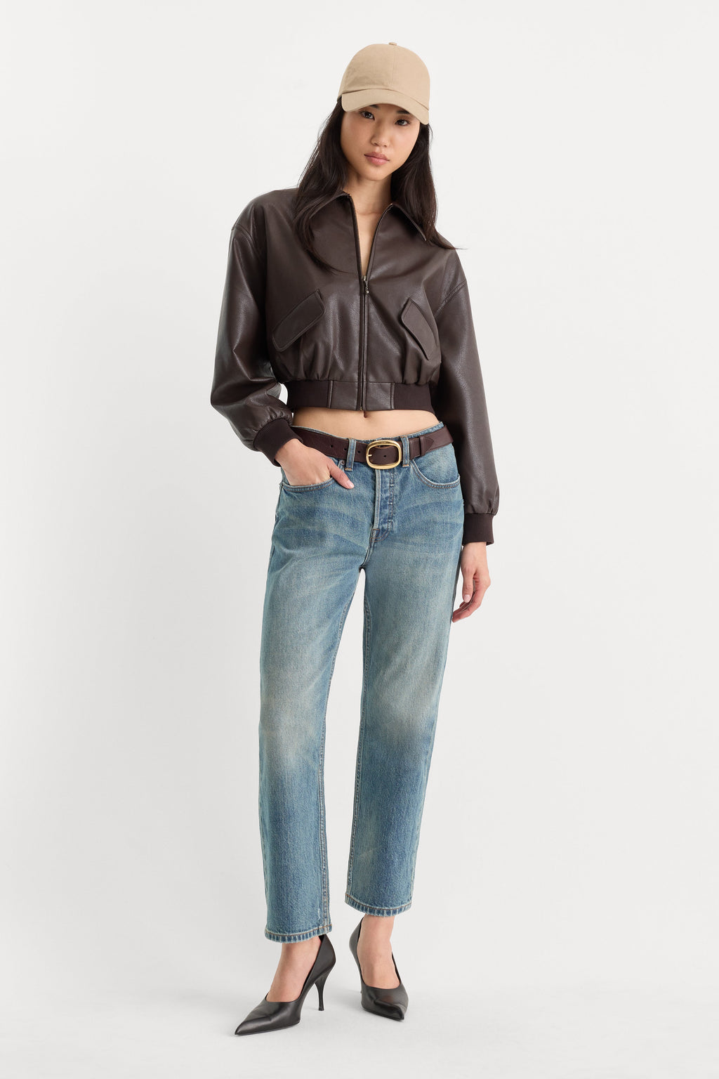 THE BETTER THAN LEATHER BOMBER JACKET ESPRESSO