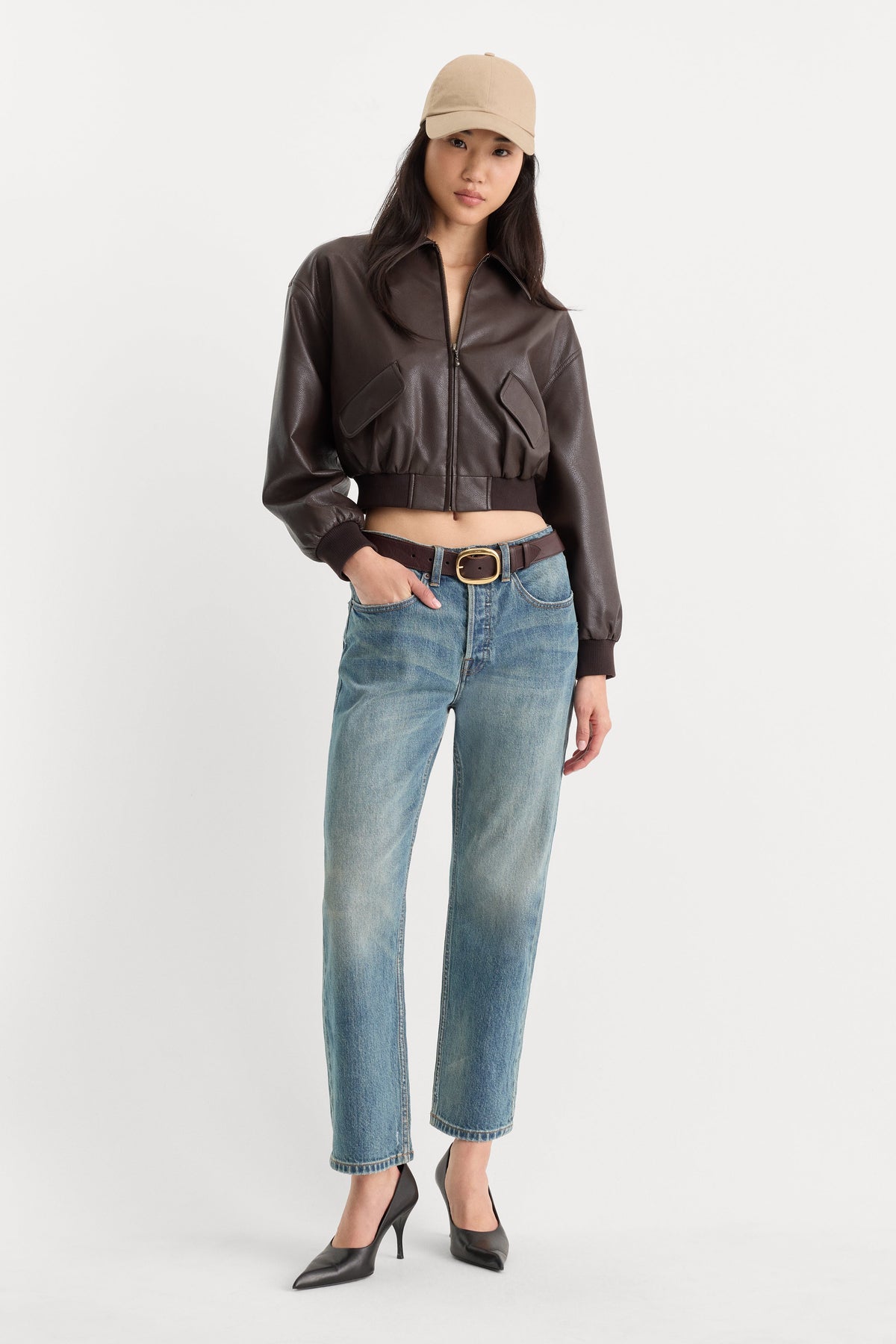 THE BETTER THAN LEATHER BOMBER JACKET ESPRESSO