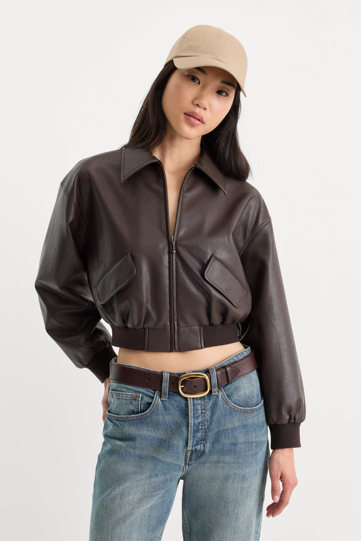 THE BETTER THAN LEATHER BOMBER JACKET ESPRESSO
