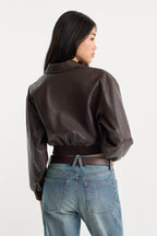 THE BETTER THAN LEATHER BOMBER JACKET ESPRESSO