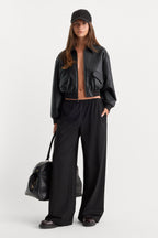 THE BETTER THAN LEATHER BOMBER JACKET BLACK001