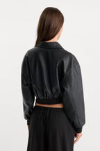 THE BETTER THAN LEATHER BOMBER JACKET BLACK001