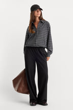THE LIGHTWEIGHT BOMBER JACKET CHARCOAL PLAID