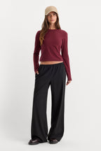 THE LONG SLEEVE BABY TEE BERRY NOIR