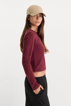 THE LONG SLEEVE BABY TEE BERRY NOIR