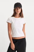 THE CAP SLEEVE TEE WHITE001