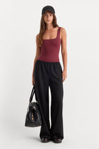 THE SCULPTING MODERN TANK BODYSUIT BERRY NOIR