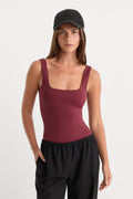 THE SCULPTING MODERN TANK BODYSUIT BERRY NOIR