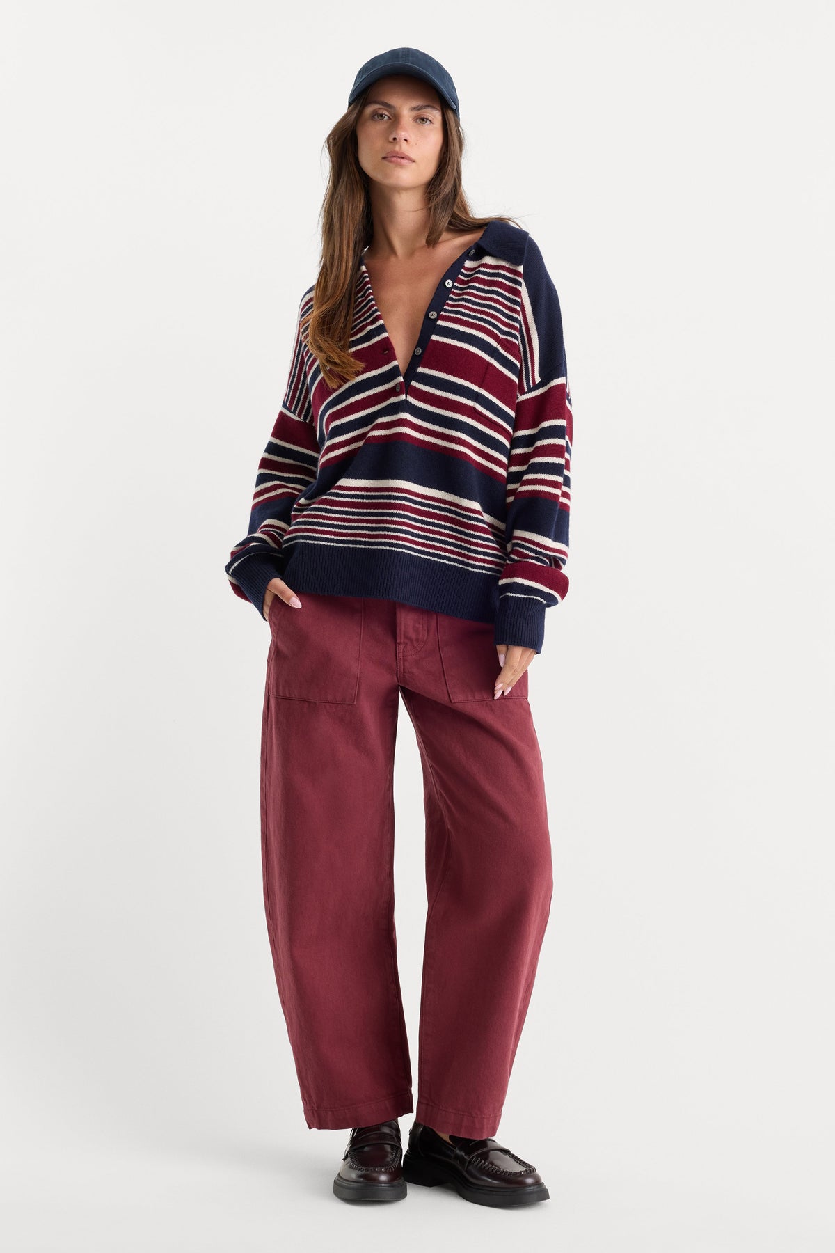 VINTAGE BARREL ANKLE JEANS BERRY NOIR