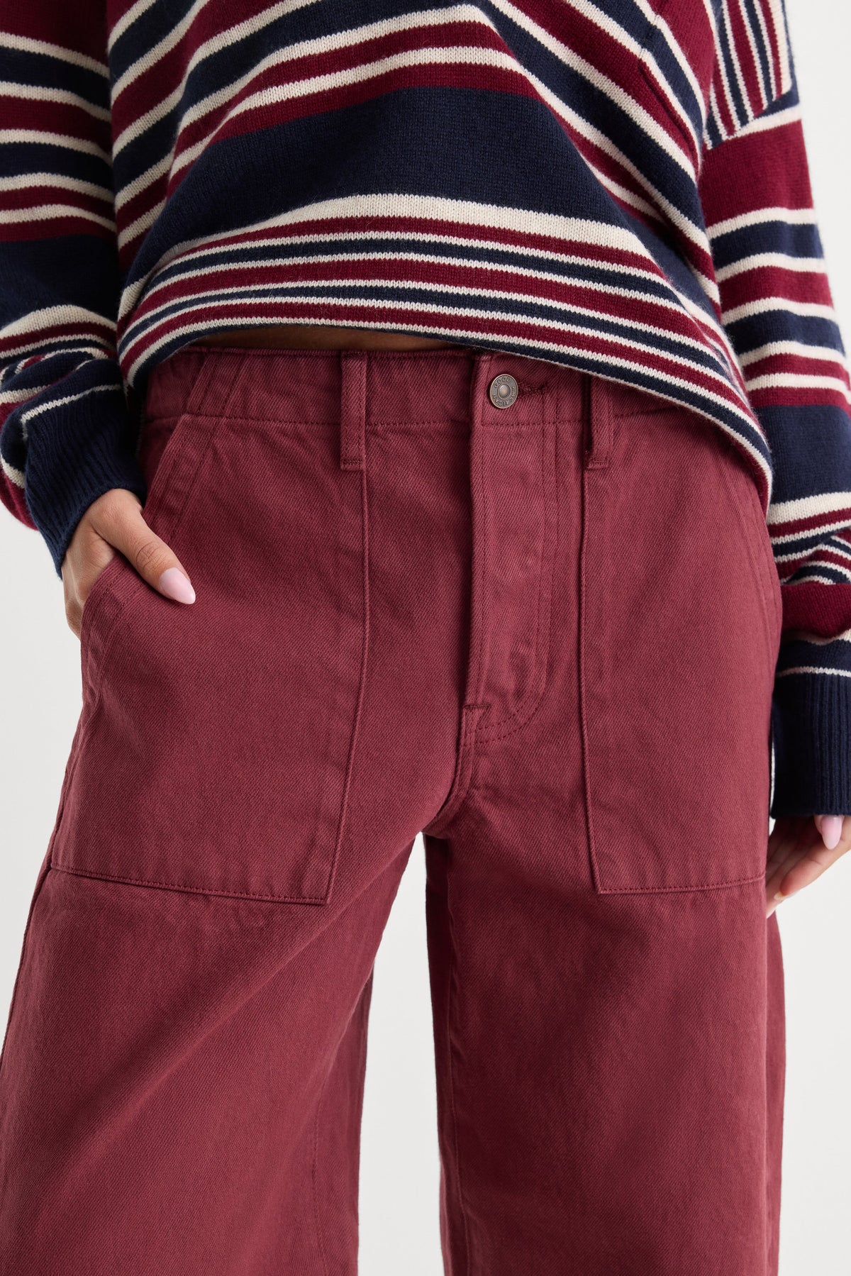 VINTAGE BARREL ANKLE JEANS BERRY NOIR