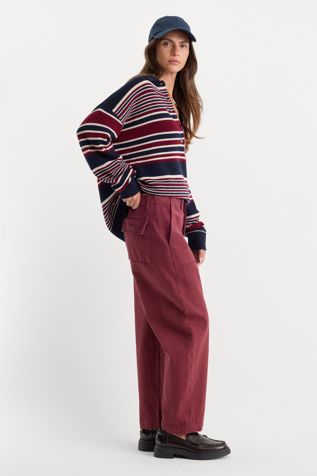 VINTAGE BARREL ANKLE JEANS BERRY NOIR
