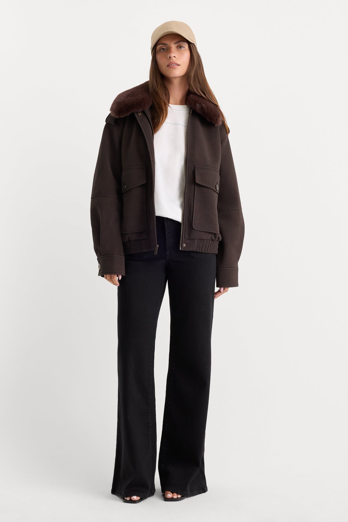 PATCH POCKET GOOD WAIST PALAZZO JEANS BLACK001