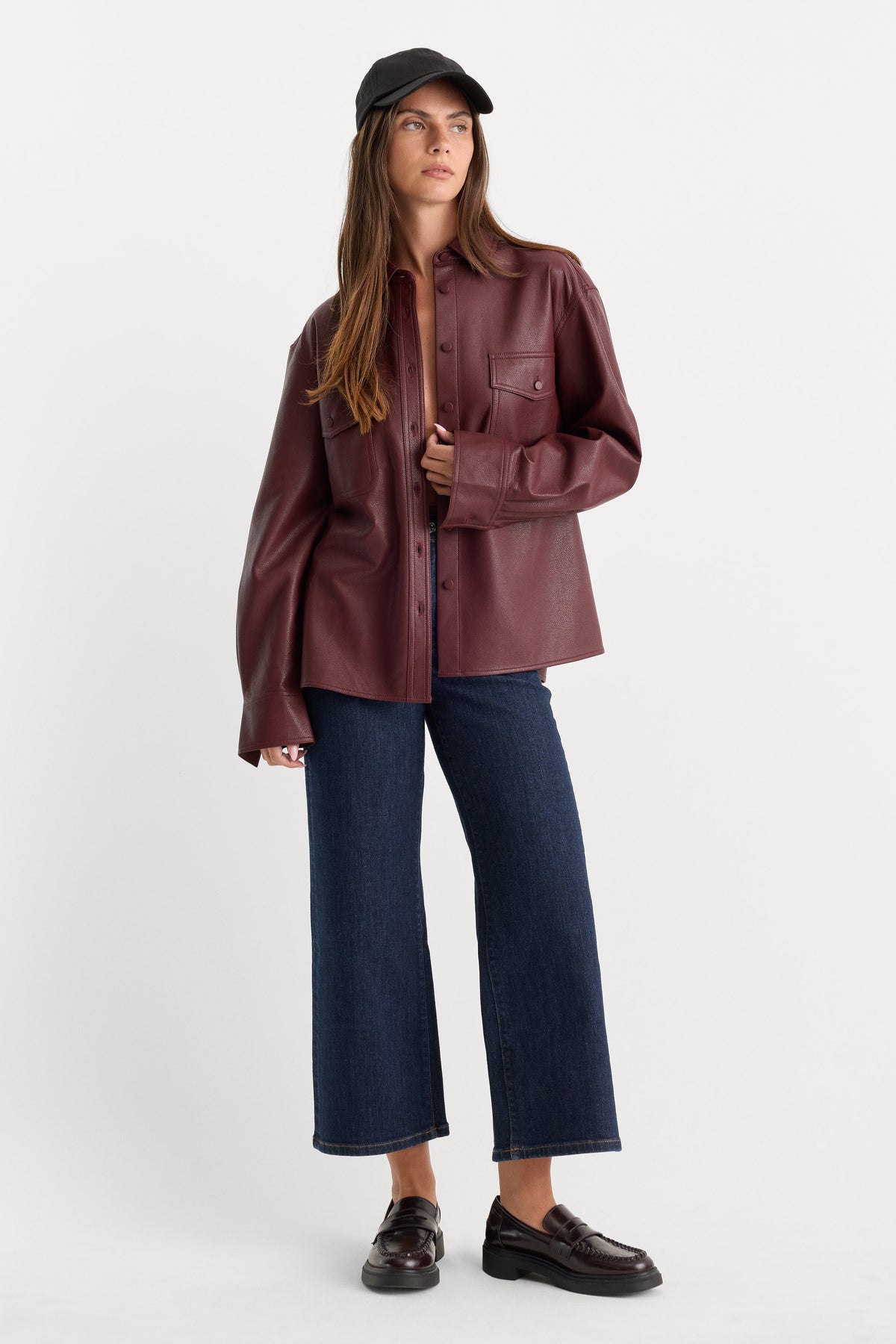 THE BETTER THAN LEATHER CLASSIC SHIRT BERRY NOIR