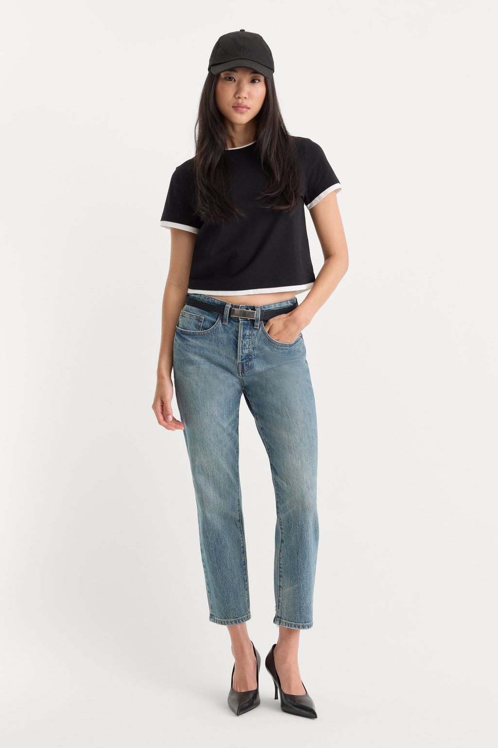 VINTAGE STRAIGHT ANKLE JEANS OAK