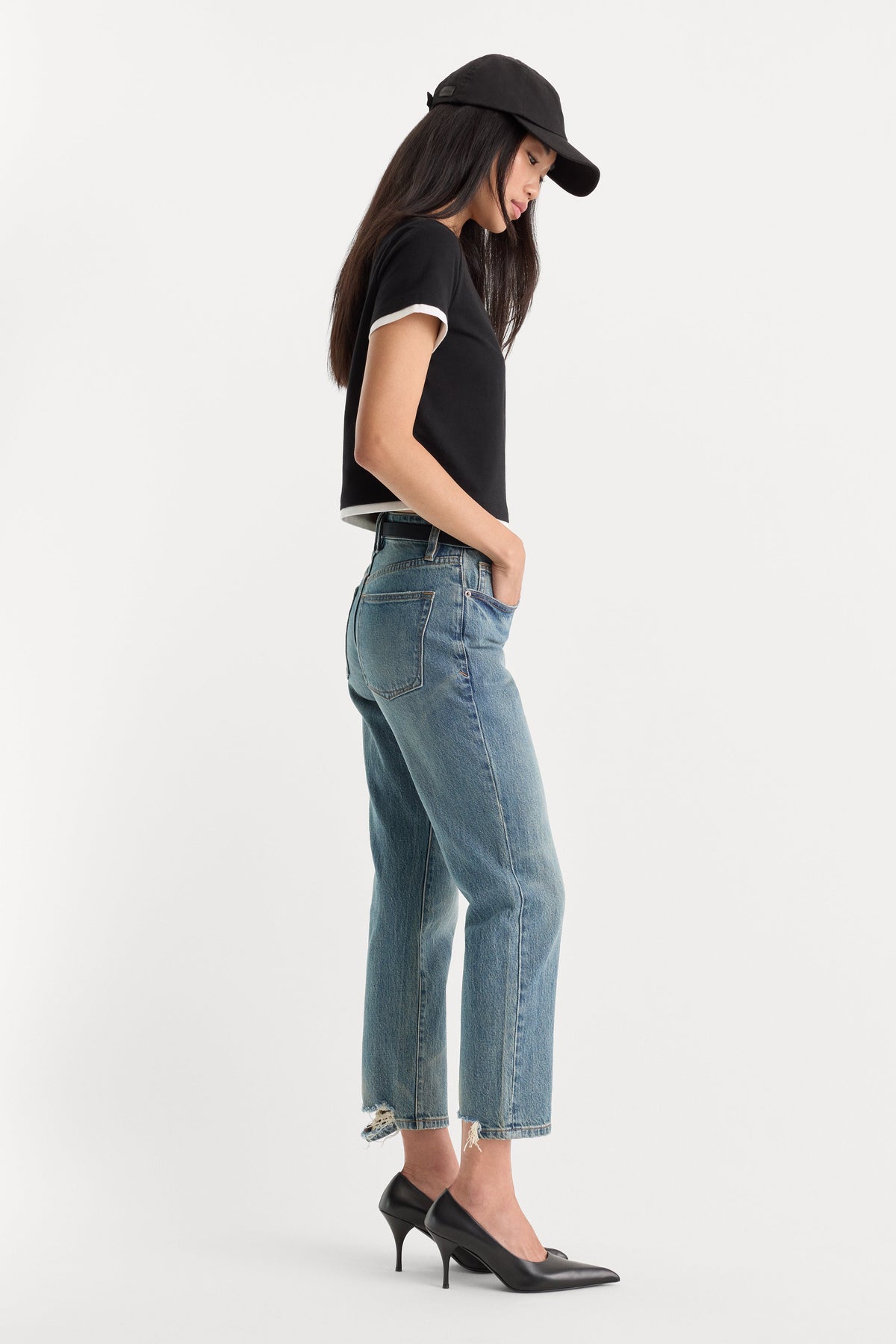 VINTAGE STRAIGHT ANKLE JEANS OAK