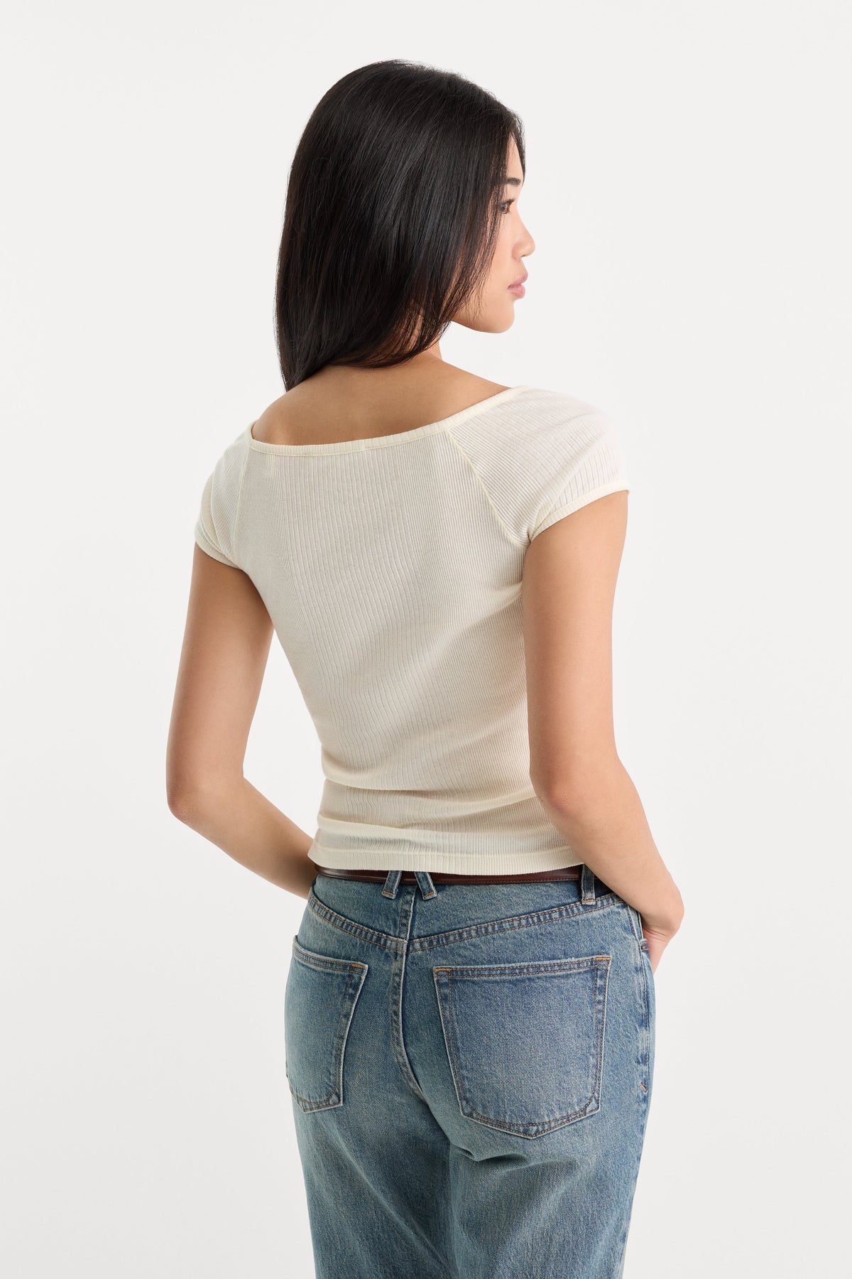 THE VARIEGATED RIB TOP CHALK