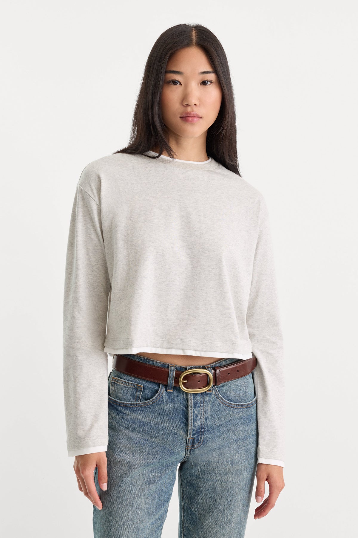 THE LONG SLEEVE LAYERED TEE VINTAGE GREY