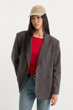THE OVERSIZED BLAZER CHARCOAL MINI HOUNDSTOOTH