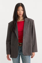 THE OVERSIZED BLAZER CHARCOAL MINI HOUNDSTOOTH