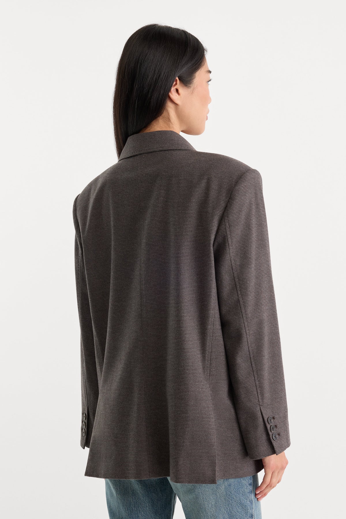 THE OVERSIZED BLAZER CHARCOAL MINI HOUNDSTOOTH