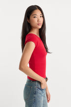 THE VARIEGATED RIB TOP CRIMSON ROSE