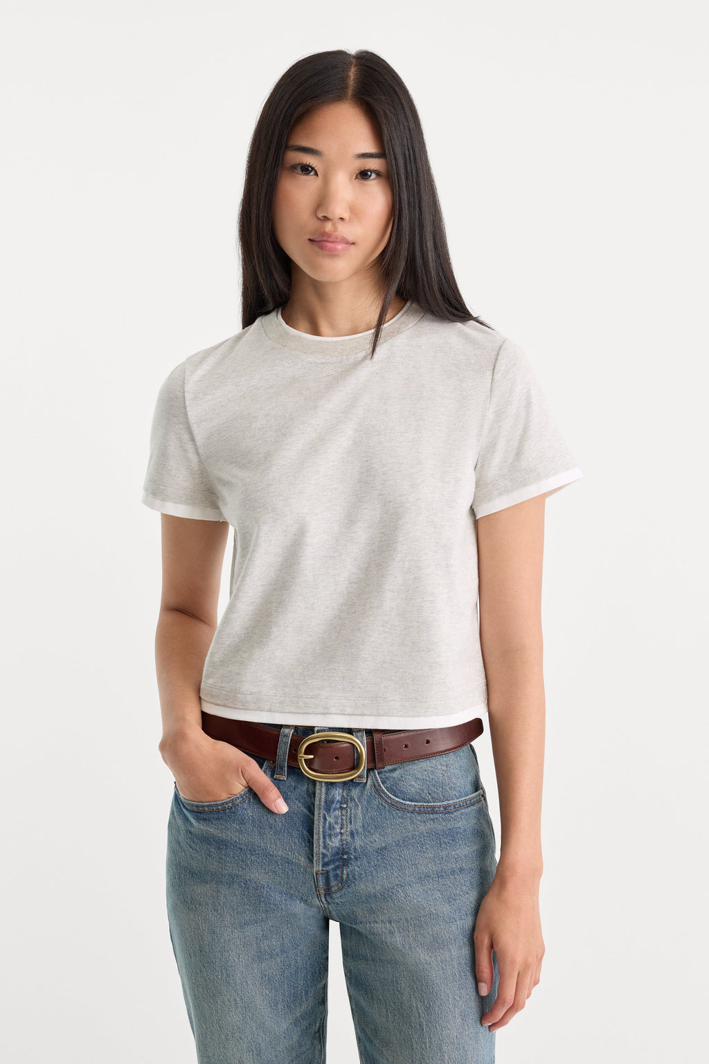 THE LAYERED TEE VINTAGE GREY