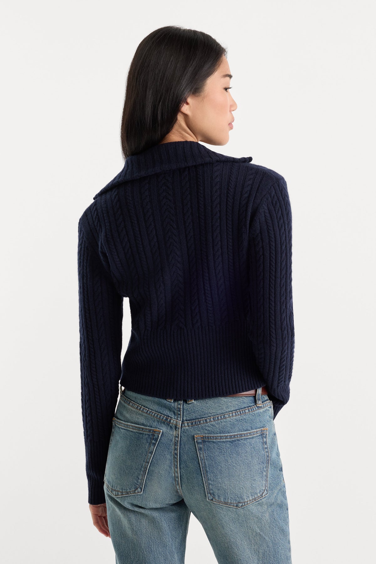 THE CABLE ZIP UP NEW NAVY002