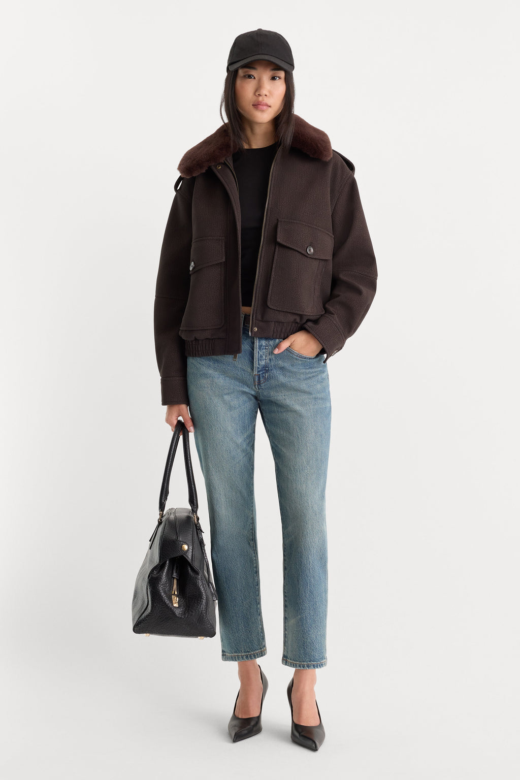 THE BETTER THAN LEATHER BOMBER JACKET ESPRESSO
