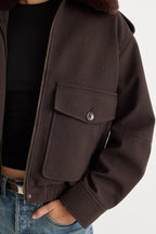 THE BETTER THAN LEATHER BOMBER JACKET ESPRESSO