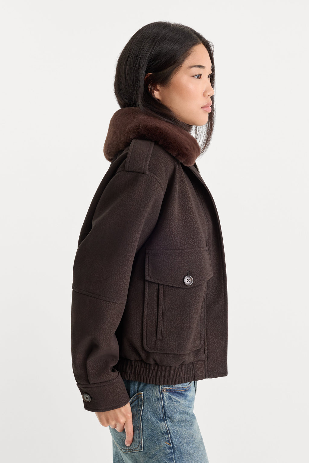 THE BETTER THAN LEATHER BOMBER JACKET ESPRESSO