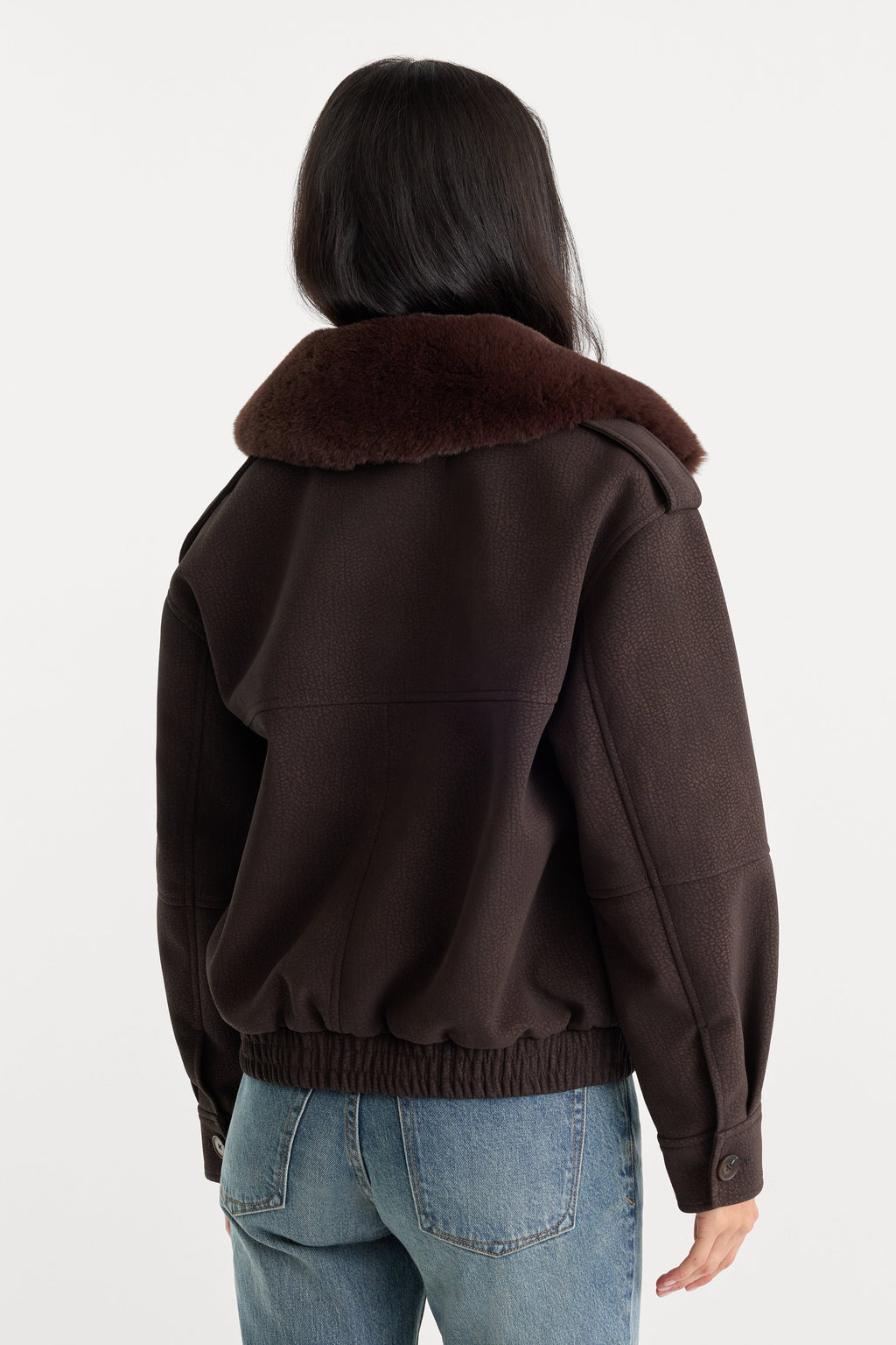 THE BETTER THAN LEATHER BOMBER JACKET ESPRESSO