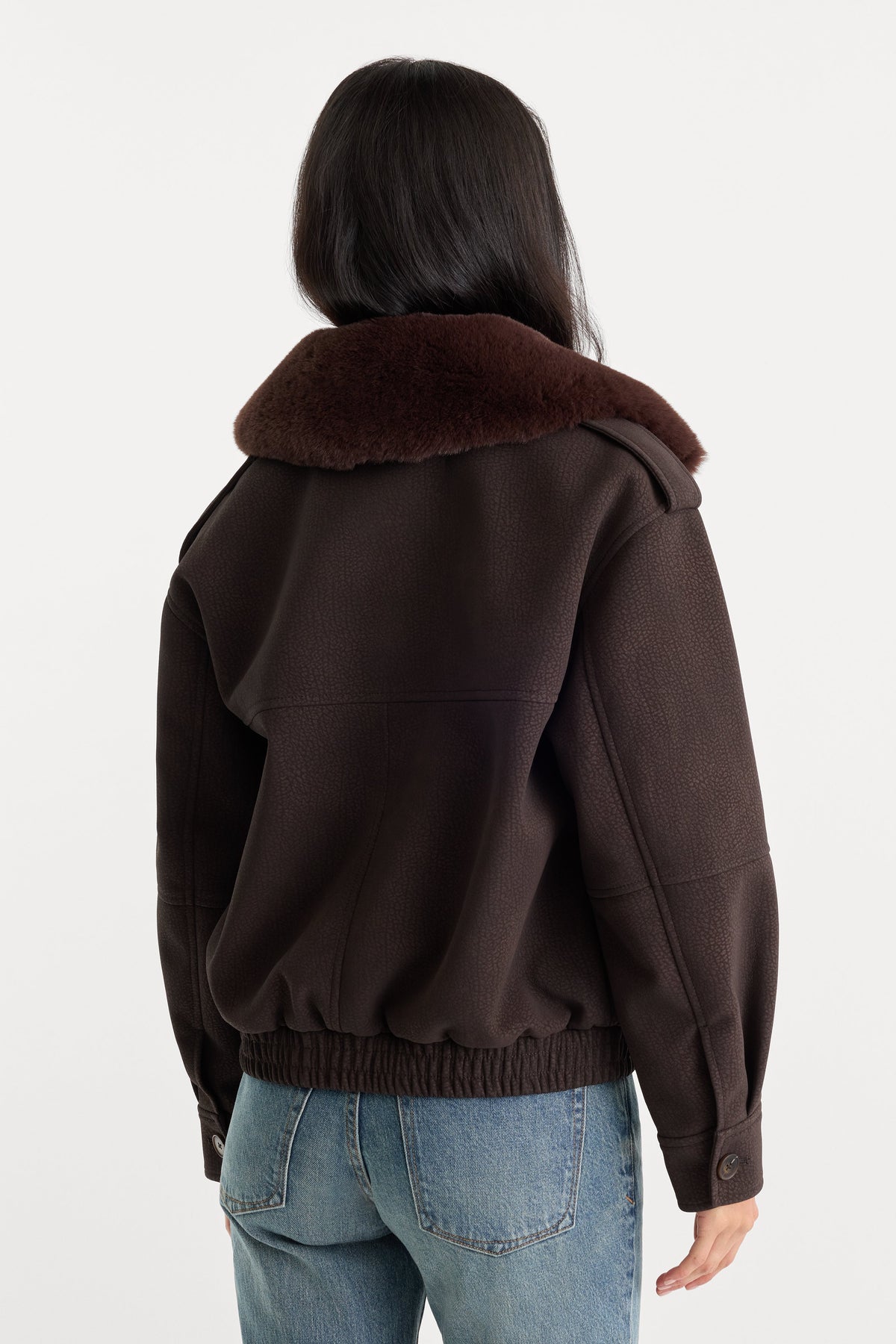 THE BETTER THAN LEATHER BOMBER JACKET ESPRESSO