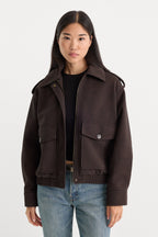 THE BETTER THAN LEATHER BOMBER JACKET ESPRESSO