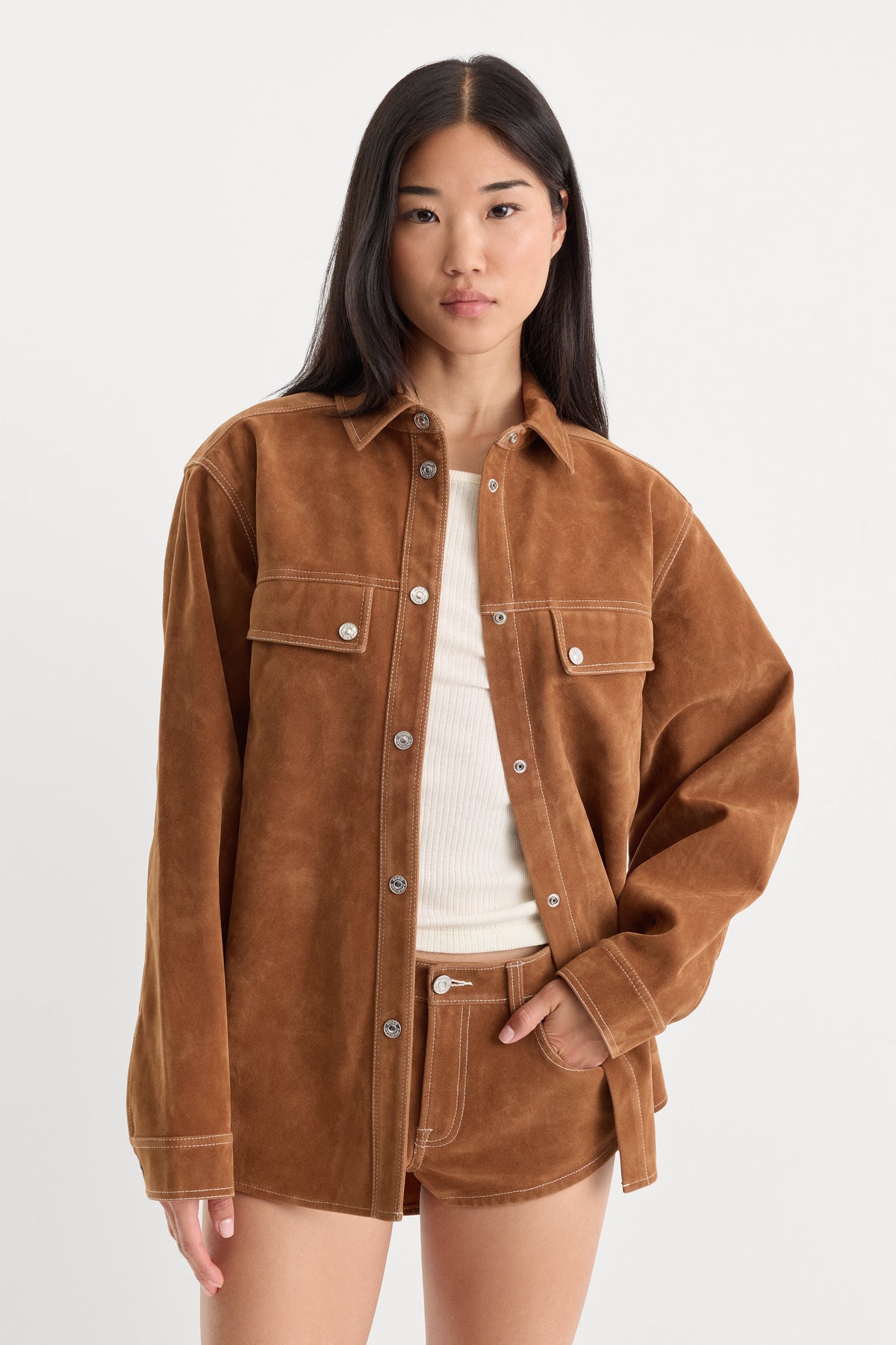 THE BETTER THAN SUEDE OVERSHIRT CAFE CLAY