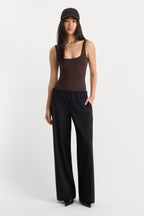 THE SCULPTING MODERN TANK BODYSUIT ESPRESSO