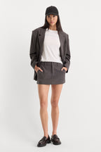 THE TROUSER MINI SKIRT CHARCOAL MINI HOUNDSTOOTH