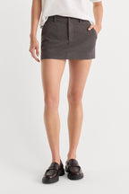THE TROUSER MINI SKIRT CHARCOAL MINI HOUNDSTOOTH
