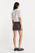 THE TROUSER MINI SKIRT CHARCOAL MINI HOUNDSTOOTH