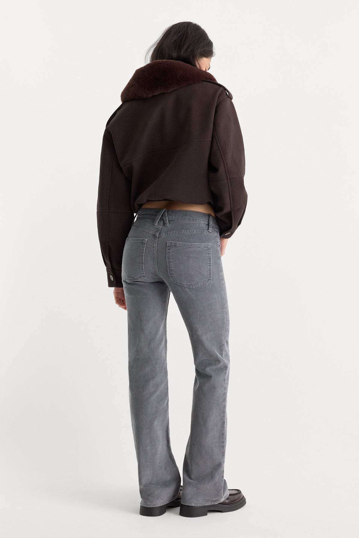 VINTAGE LOW RISE BOOTCUT CORDUROY PANT WASHED SLATE