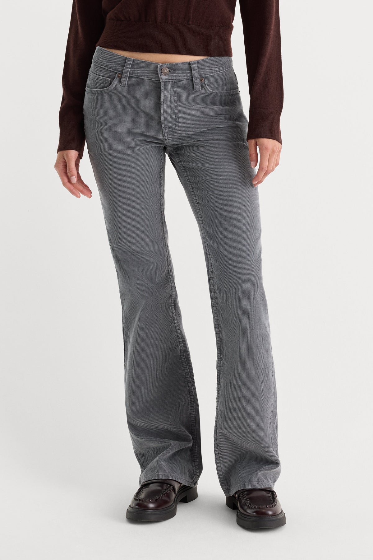 VINTAGE LOW RISE BOOTCUT CORDUROY PANT WASHED SLATE