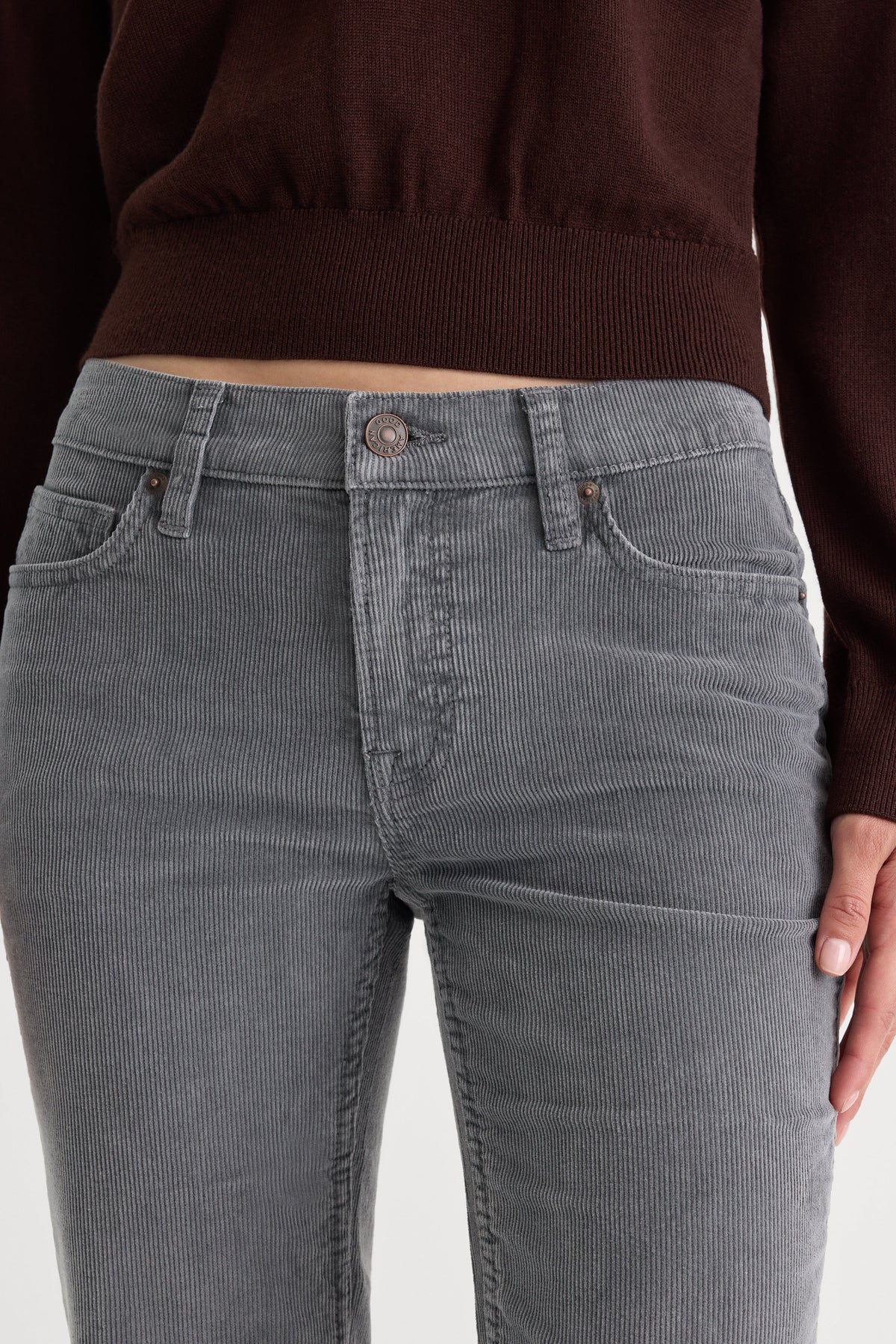 VINTAGE LOW RISE BOOTCUT CORDUROY PANT WASHED SLATE