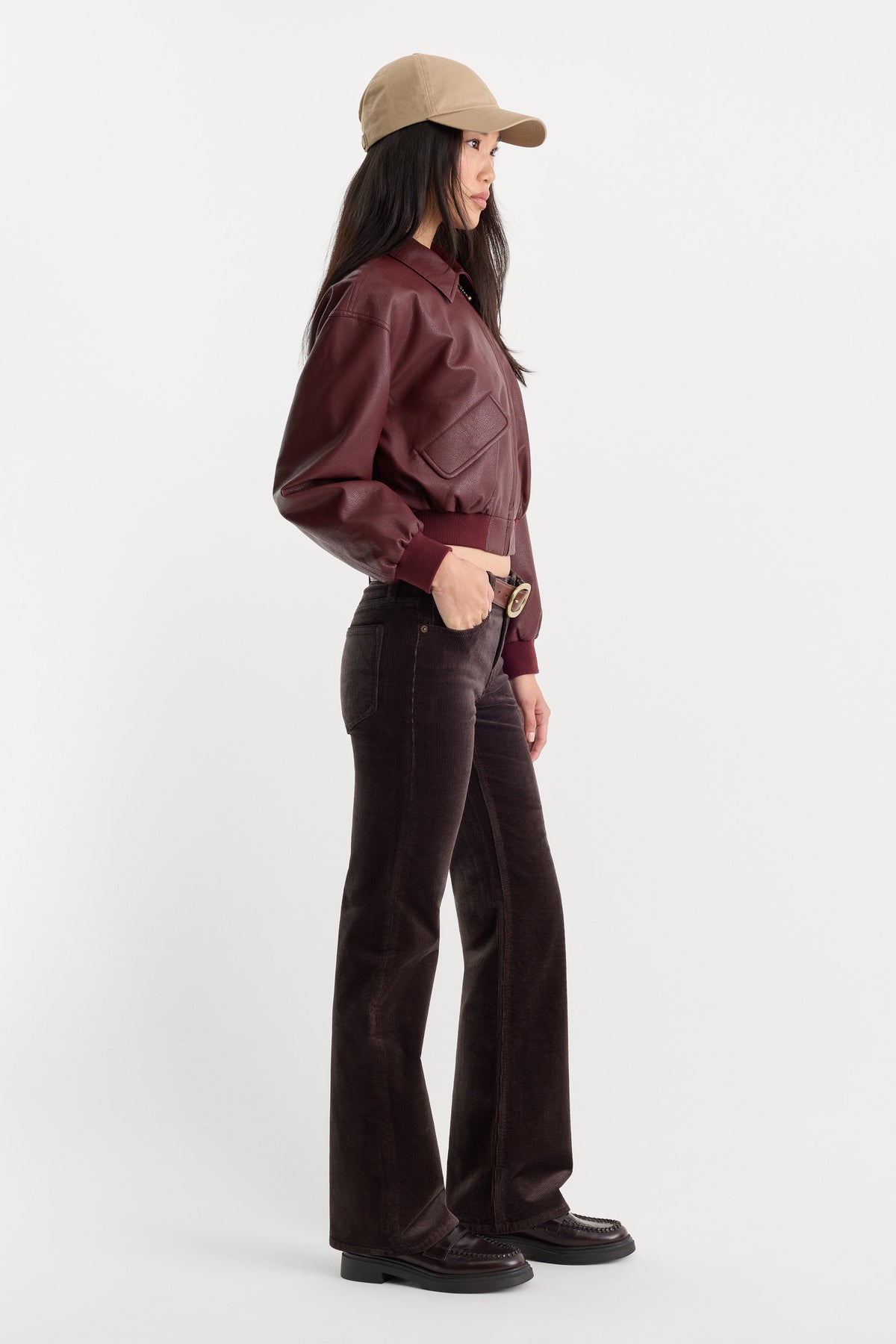 GOOD LOW RISE BOOTCUT CORDUROY PANT ESPRESSO