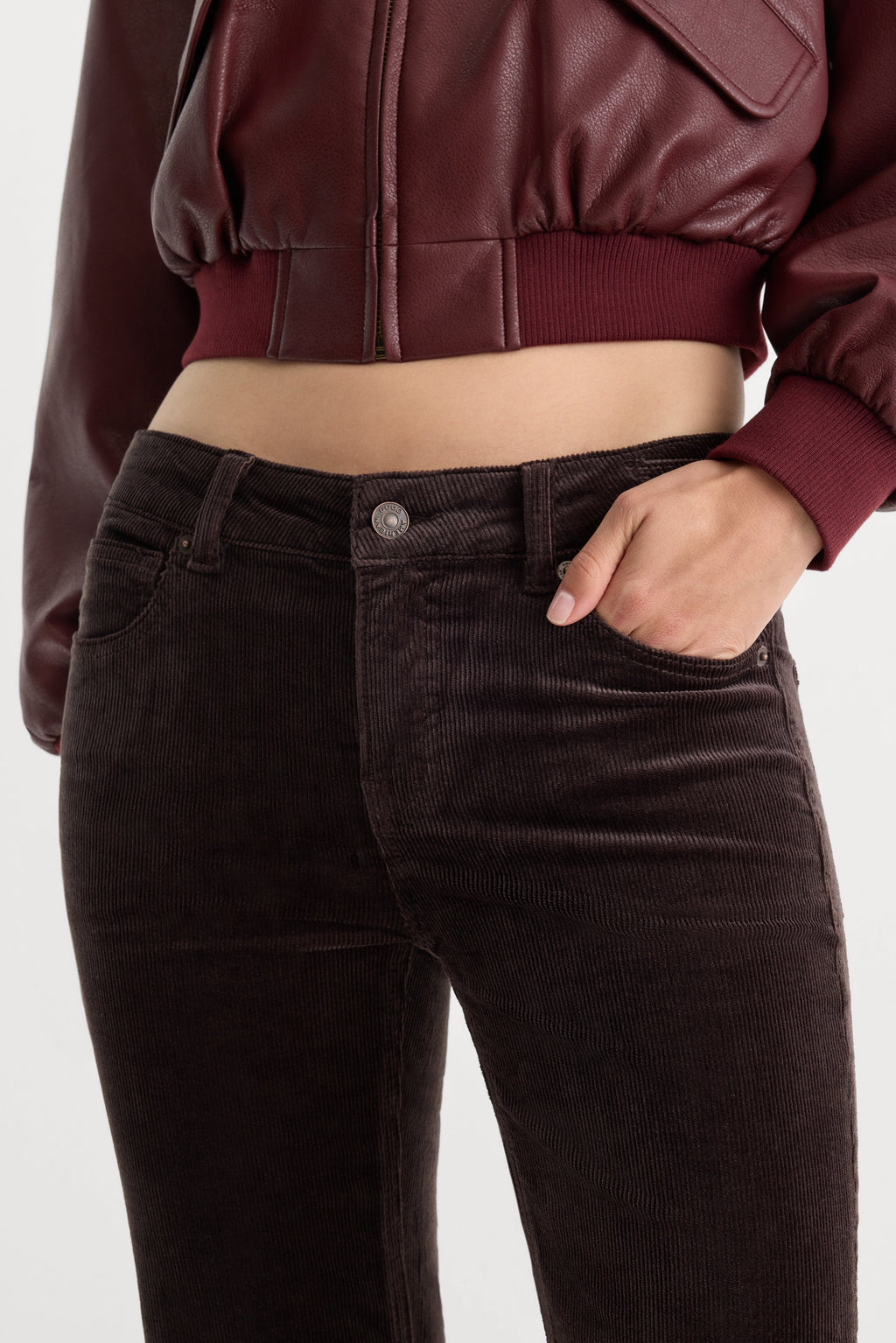 GOOD LOW RISE BOOTCUT CORDUROY PANT ESPRESSO