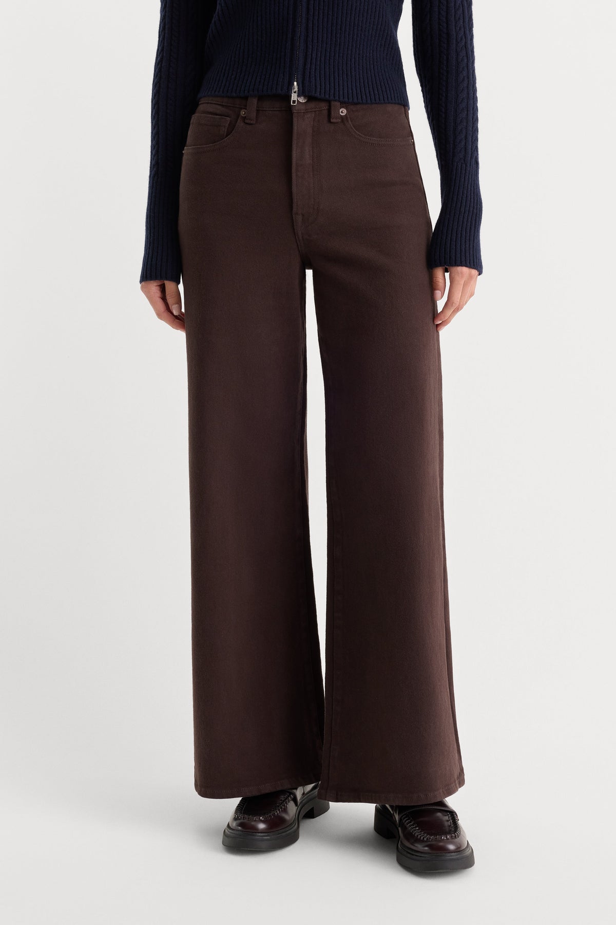 GOOD WAIST PALAZZO ANKLE JEANS ESPRESSO