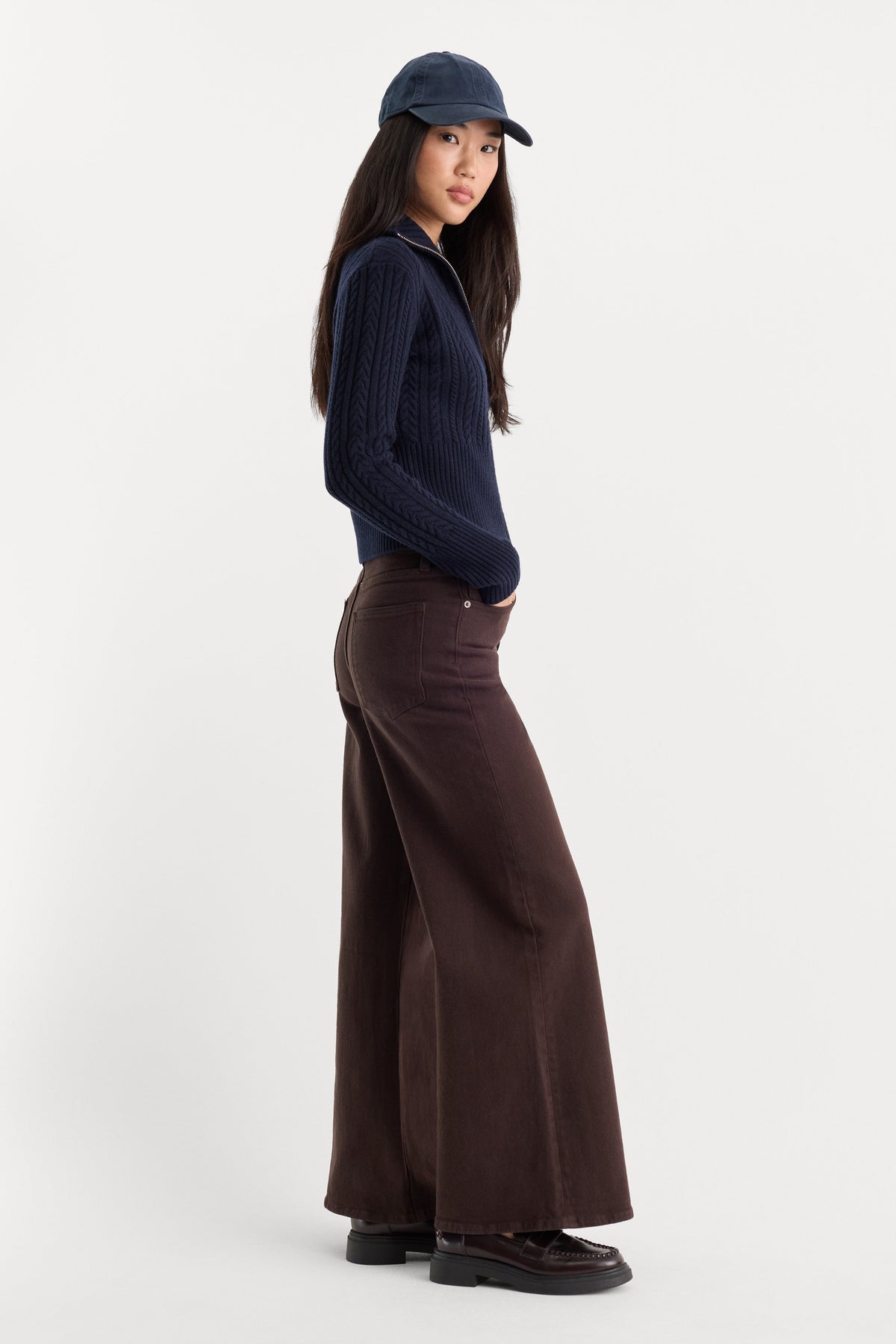 GOOD WAIST PALAZZO ANKLE JEANS ESPRESSO