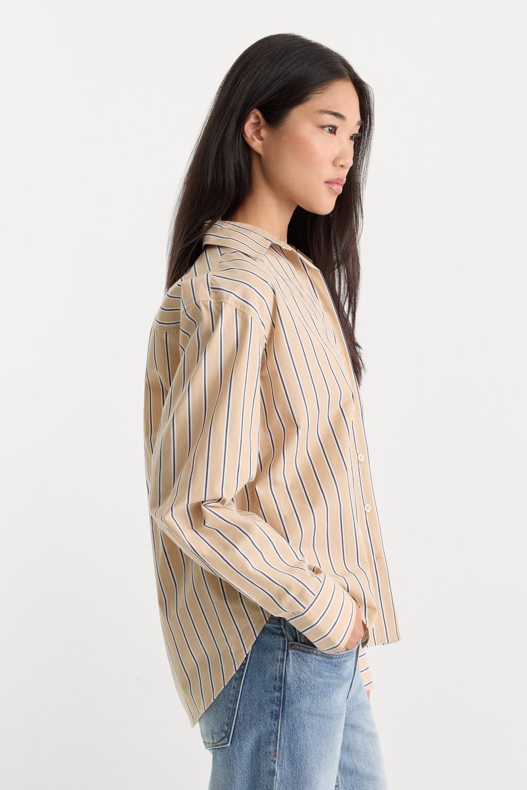 THE POPLIN EASY SHIRT DUNE MULTI STRIPE